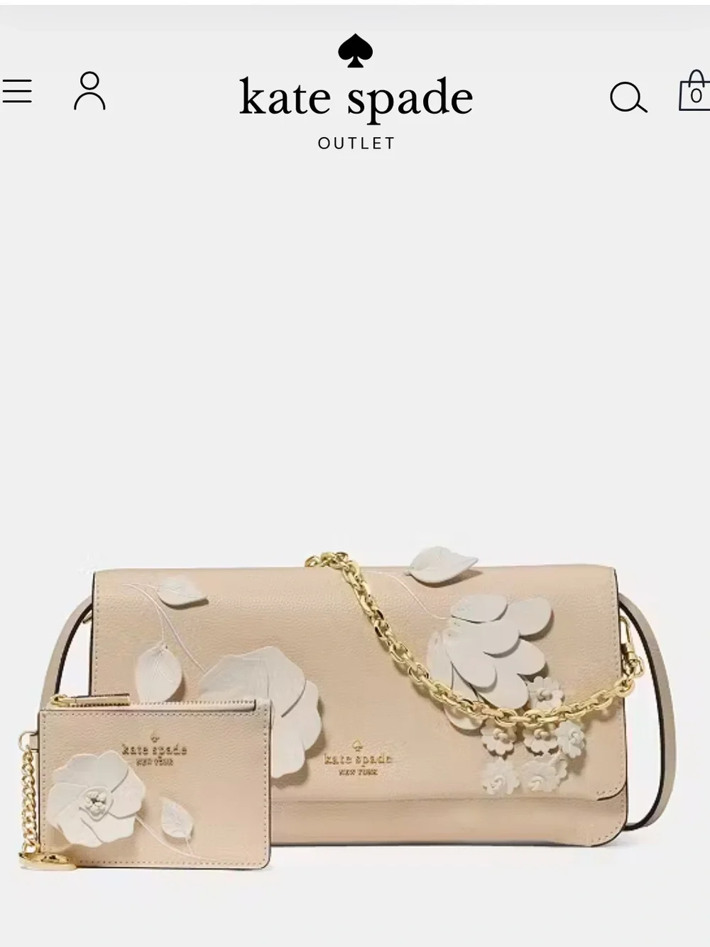 NWT-Kate Spade-SET-Ivy Floral Crossbody & Keyring Card Holder-Milk Glass-$558 - Picture 15 of 15